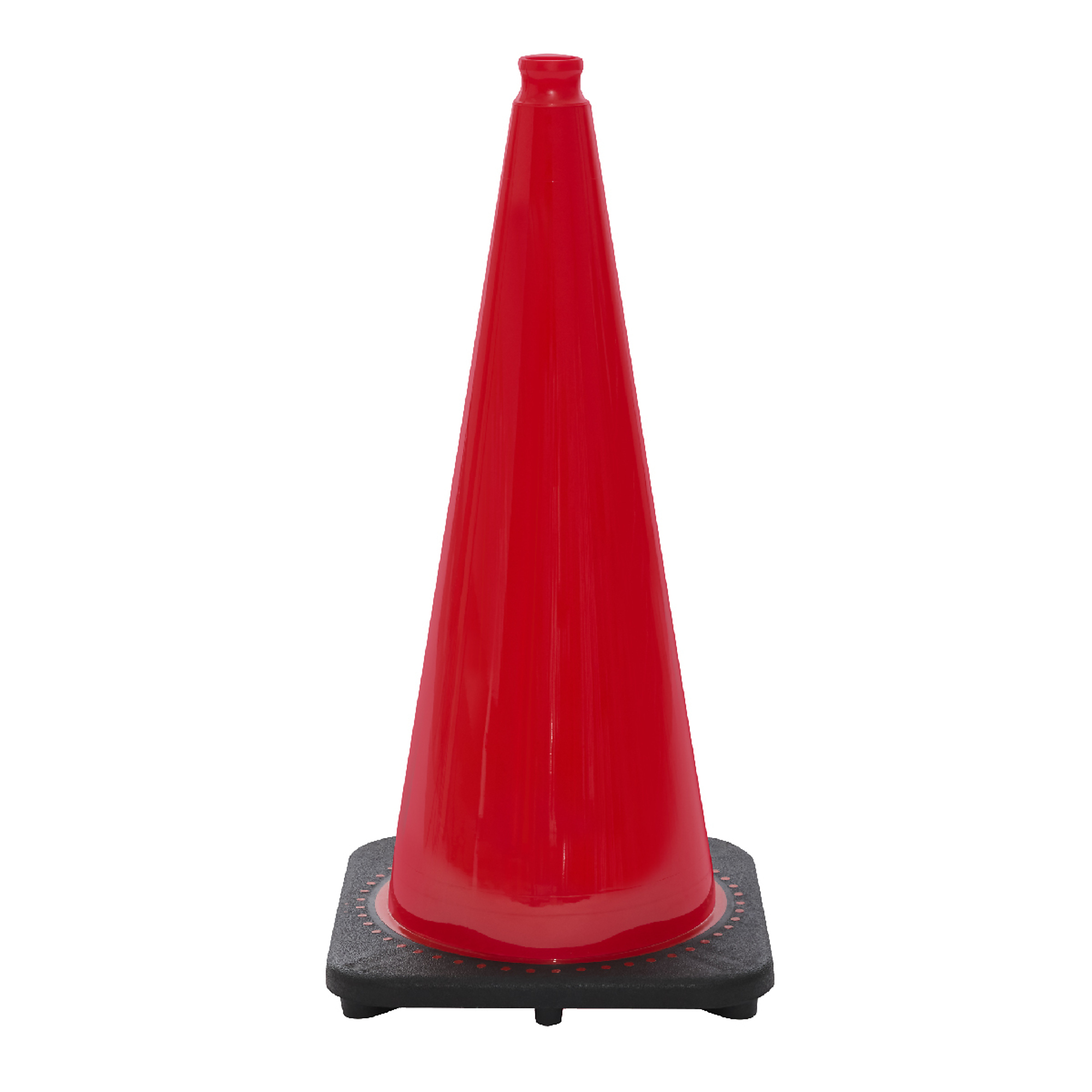 JBC REVOLUTION SERIES 28" Wide Body 7 lb.  Red Traffic Cone With Black Base, Plain No Reflective, Model RS70032C-RED